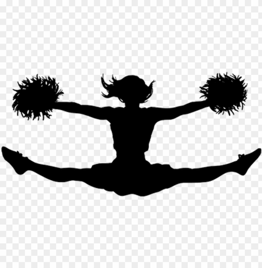 Cheer Stunts Silhouette At Getdrawings - Cheerleading Toe Touch Clipart PNG Transparent With Clear Background ID 169590