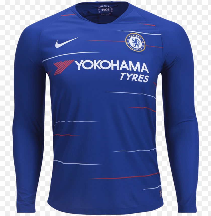 chelsea - chelsea long sleeve jersey 18 19 PNG image with transparent background@toppng.com