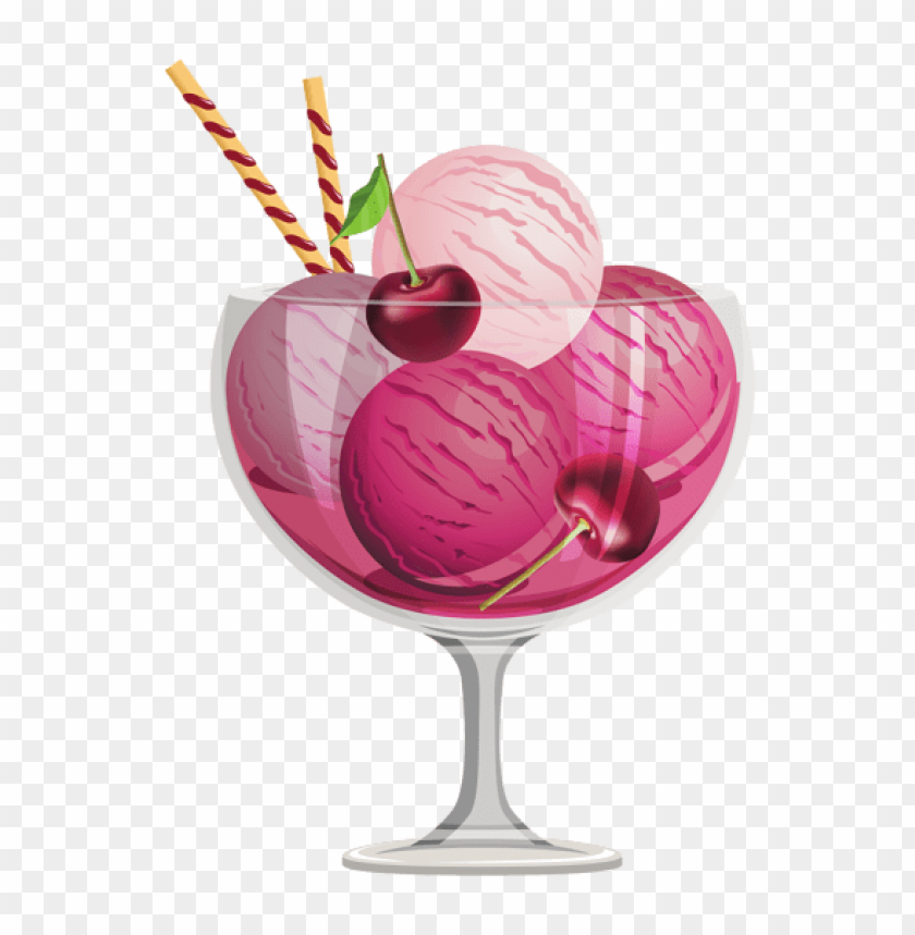 cherry ice cream sundae PNG images with transparent backgrounds - Image ID 55666