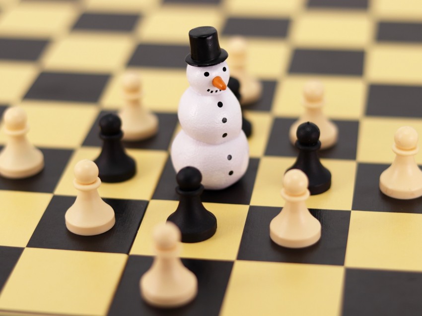 Chess Snowman Figures Pawns Chess Board Game Png - Free PNG Images