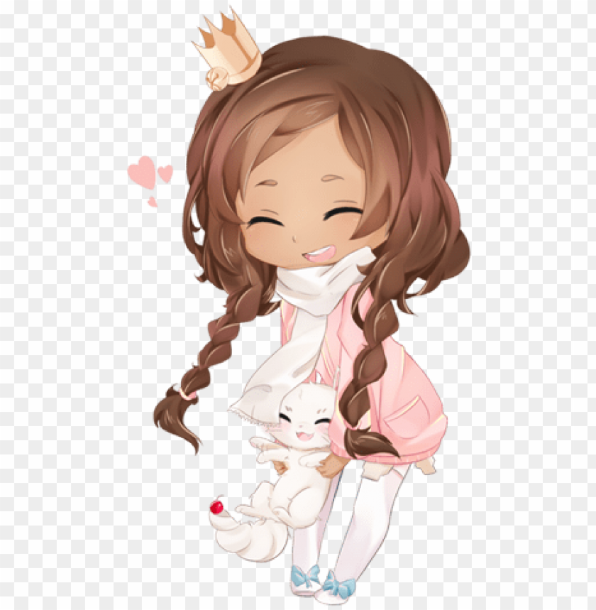 chibi anime brown girl PNG image with transparent background | TOPpng