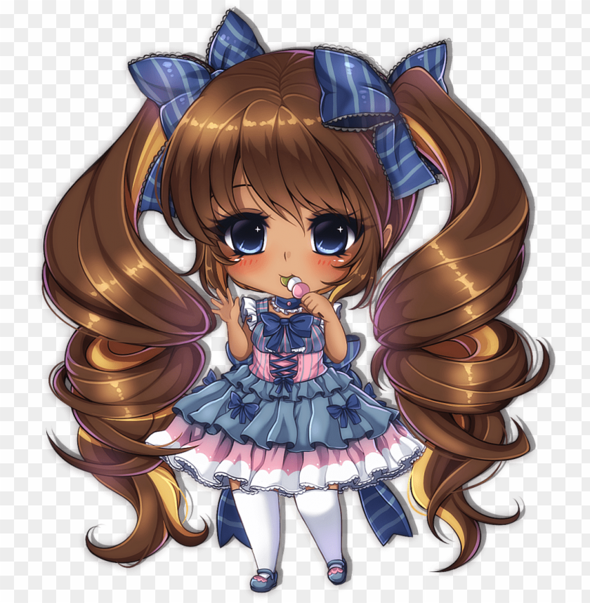 chibi anime girl with brown hair