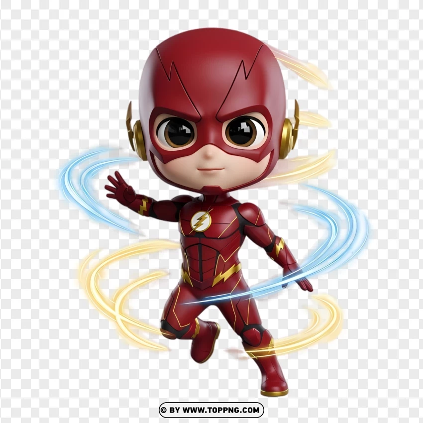 Chibi Flash In Time Travel Energy Pose PNG Transparent Background