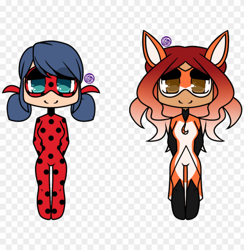 chibi ladybug and rena rouge by morgafur rena rouge miraculous anime PNG transparent with Clear Background ID 102453