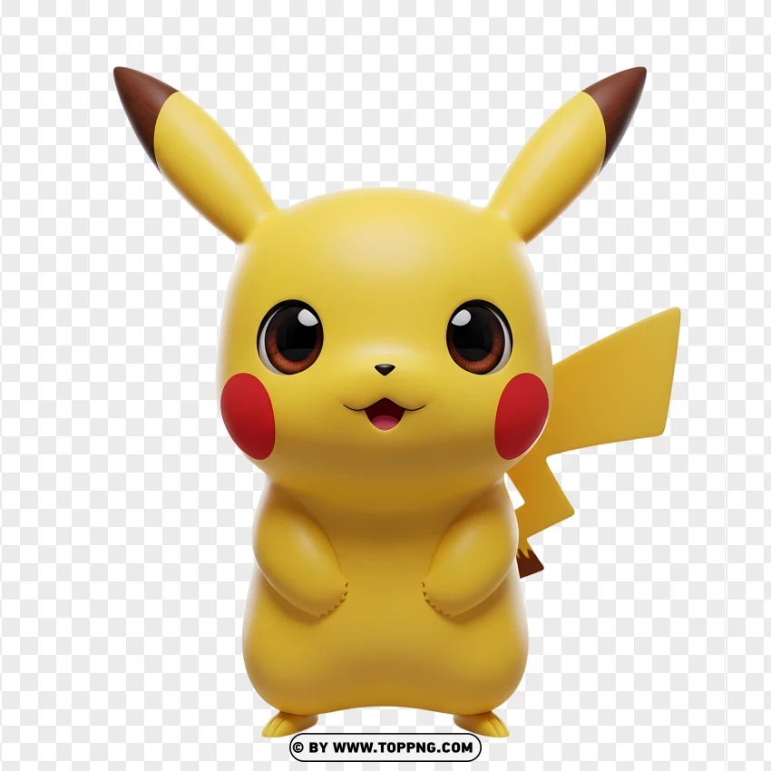 Chibi Pikachu Character With Lovely Expression PNG Transparent Background