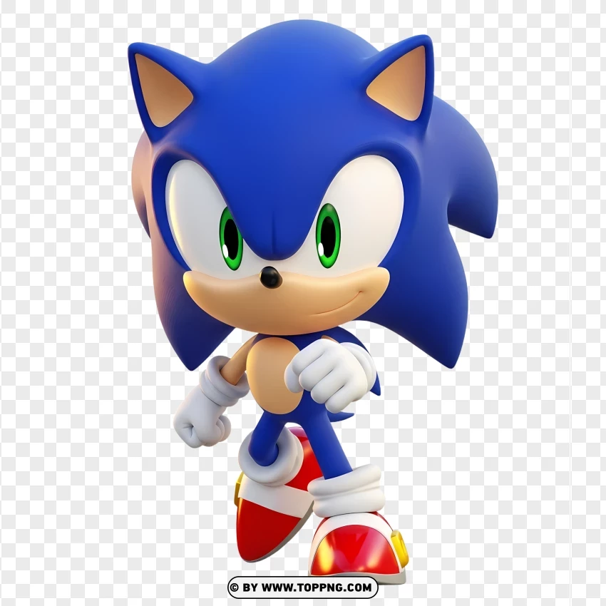 Chibi Sonic The Hedgehog 3d PNG Transparent Background