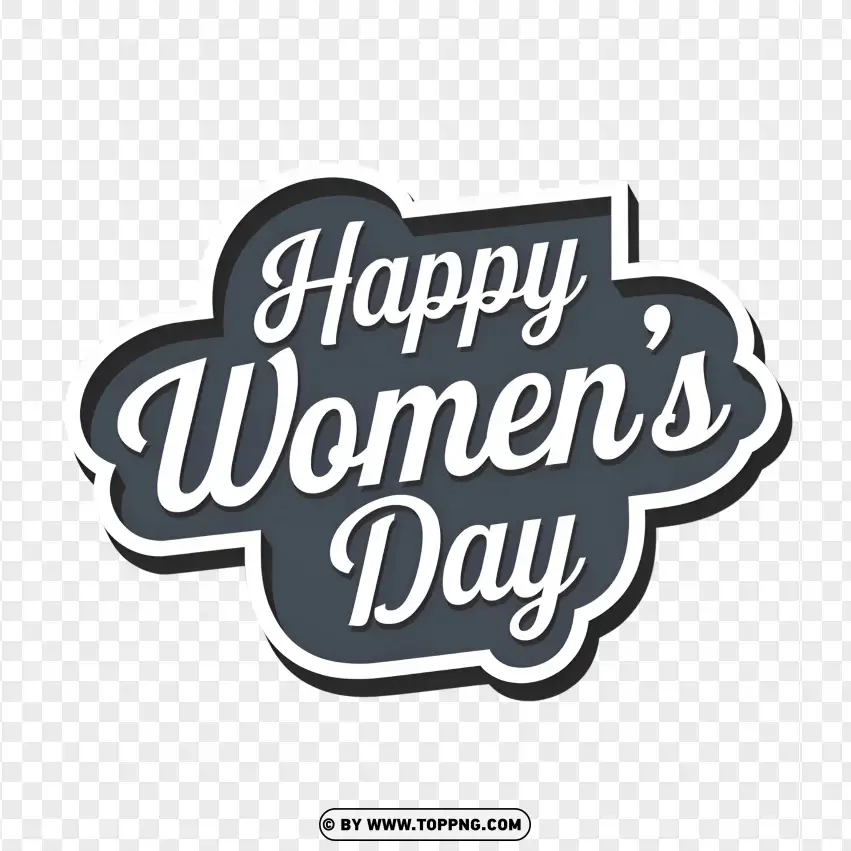 Black And White Womens Day Typography PNG Transparent Background