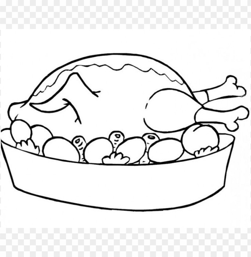 cooked chicken coloring pages
