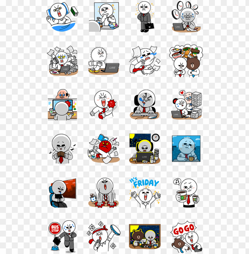 free PNG chief moonʹs battle as an office worker - line sticker moon work PNG image with transparent background PNG images transparent