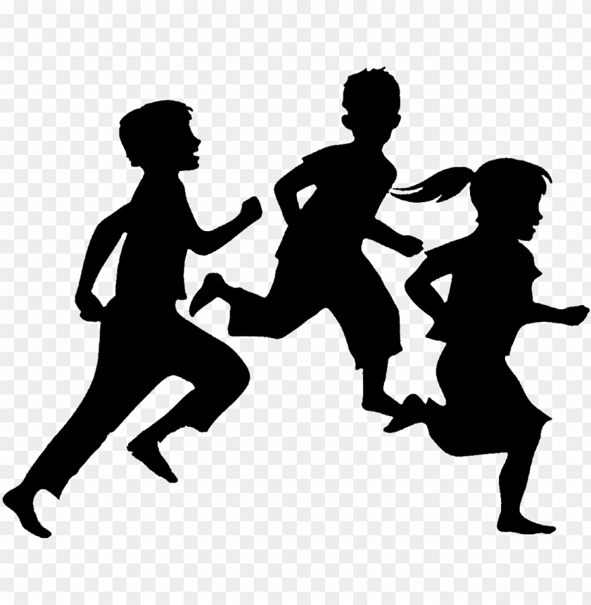 kids, illustration, run, isolated, child, background, running silhouette