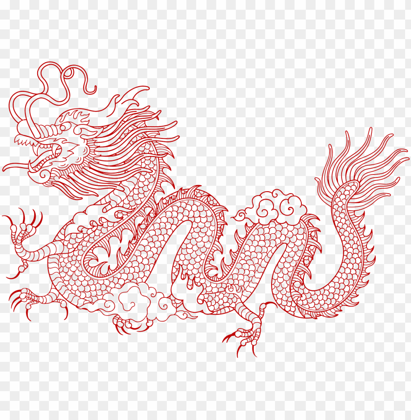 Chinese New Year Dragon Design PNG Image With Transparent Background