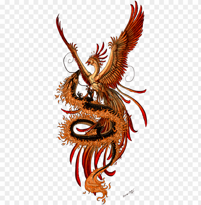 Chinese Phoenix Tattoo PNG Image With Transparent Background