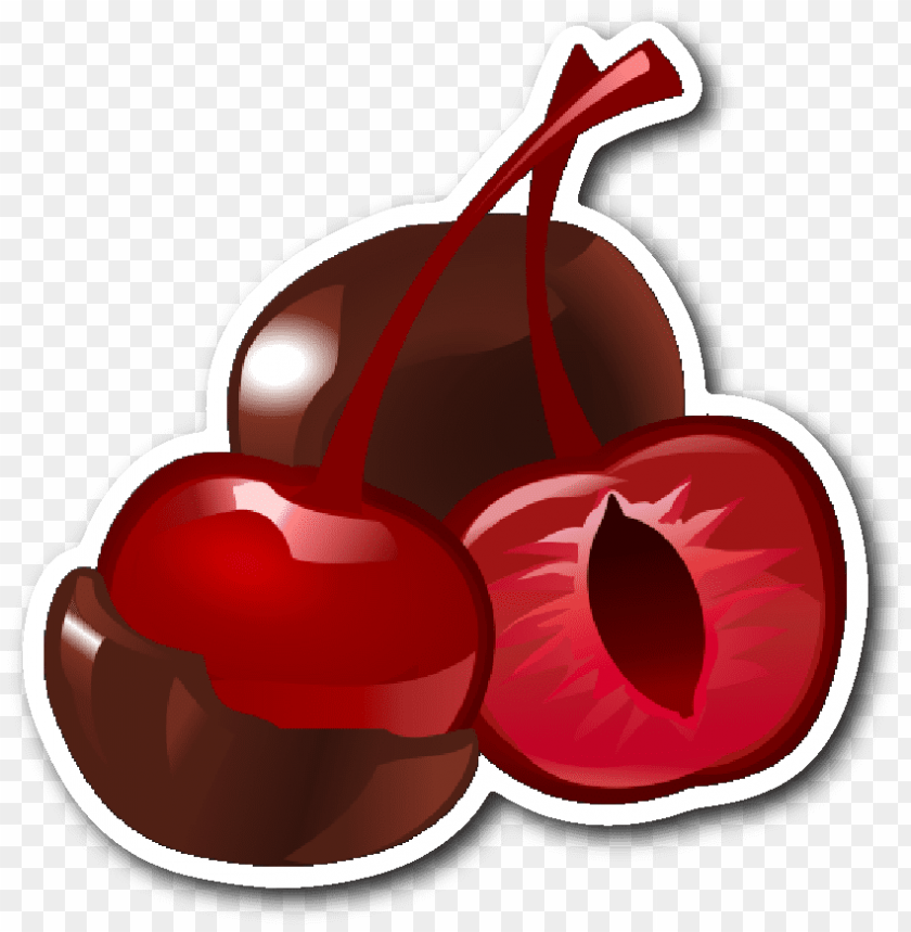 chocolate covered cherries sticker - dessert, dessert