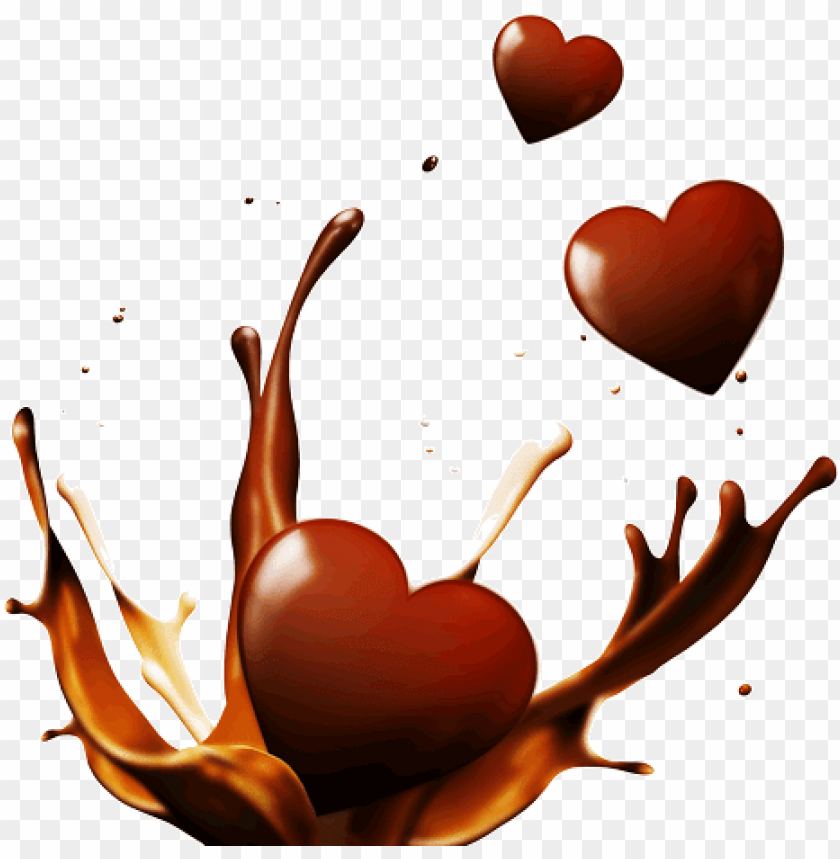 Chocolate Splash Hearts Liquid Chocolate Splash PNG Image With Transparent Background