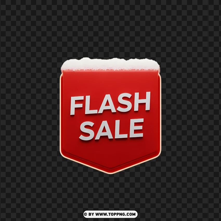 Christmas Flash Sale Red Label PNG Transparent Background