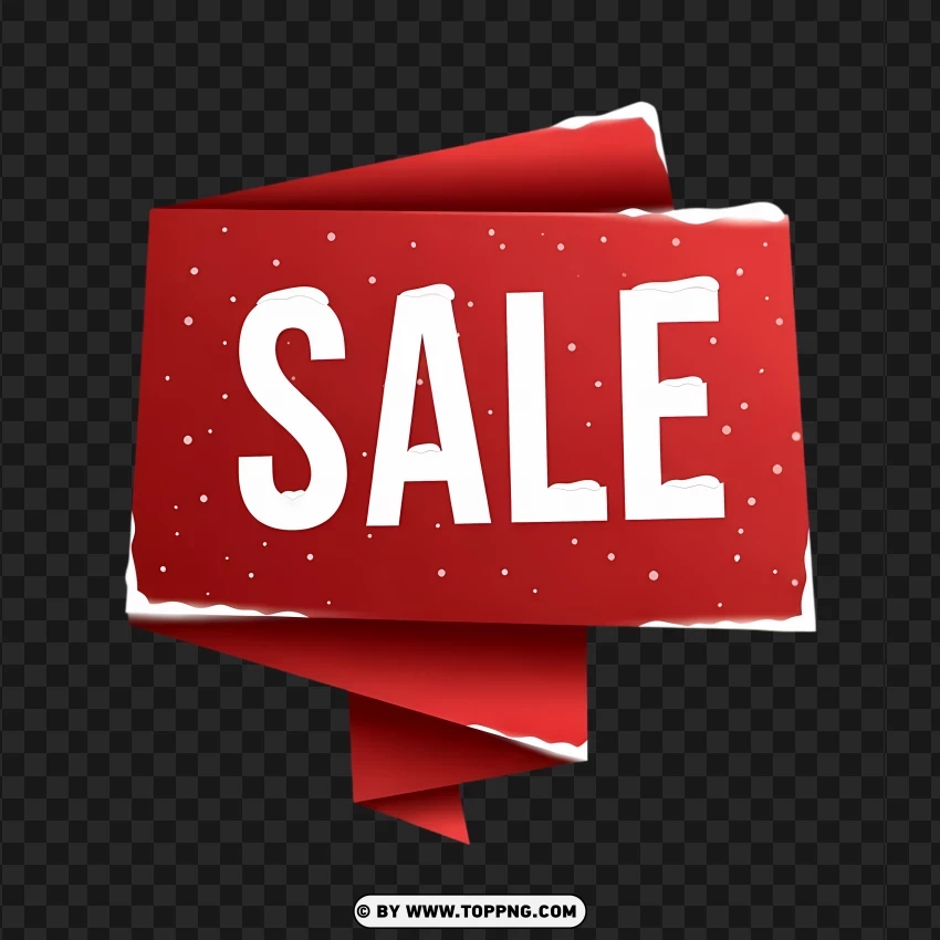 Christmas Folded Sale Badge PNG Transparent Background