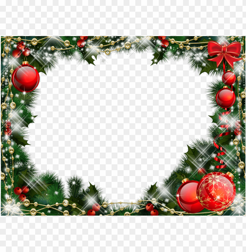 Christmas Frame Balls Mistletoe PNG Transparent With Clear Background ...