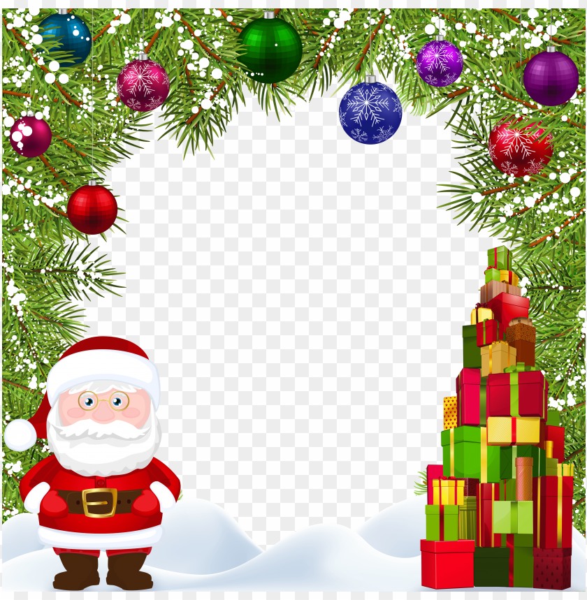 christmas frame with santa transparent background best stock photos | TOPpng