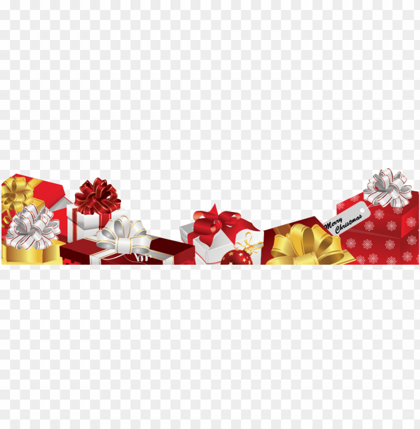 Christmas Gifts Footer PNG Image With Transparent Background