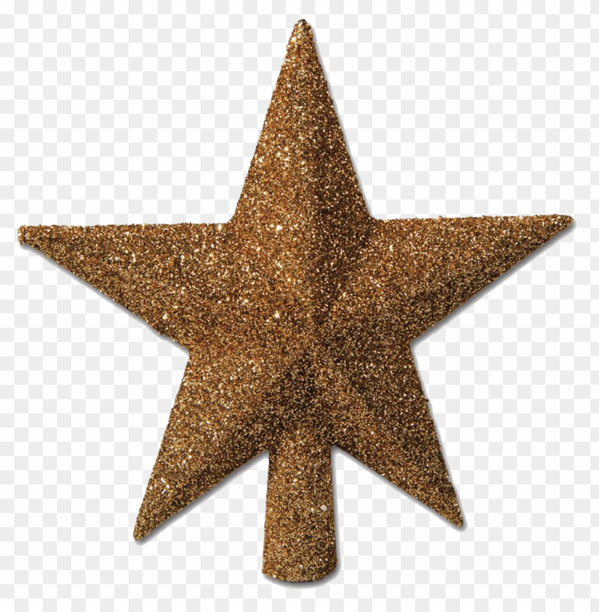 Christmas Gold Star Glitter PNG Image With Transparent Background
