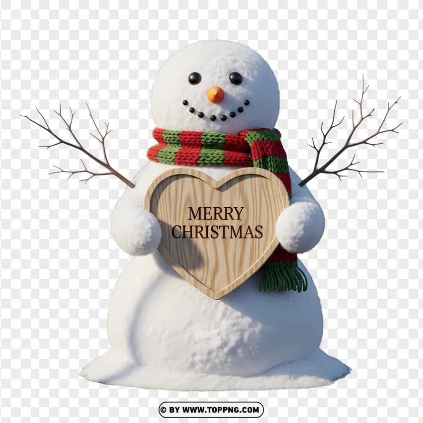 Christmas Heart Plate Snowman PNG Transparent Background