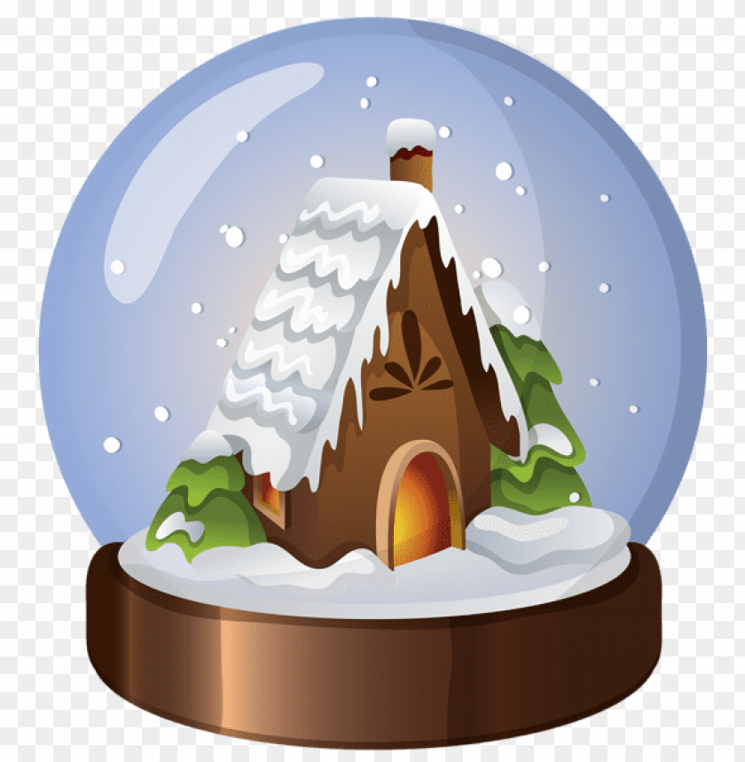 christmas house snow globe PNG Images 40076