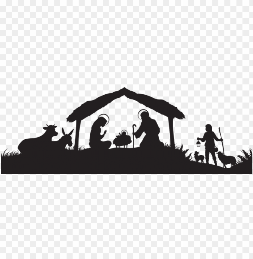 Download Christmas Nativity Scene Silhouette Png Free Png Images Toppng