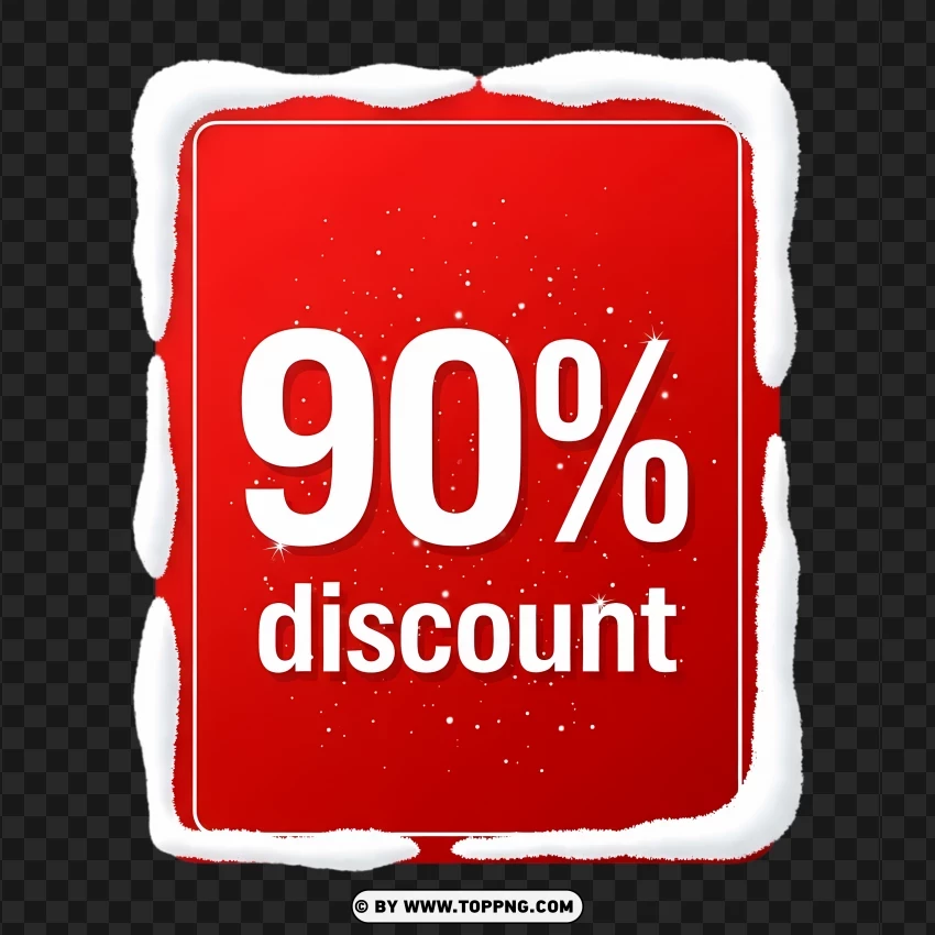 Christmas Promo Tag 90% PNG Transparent Background