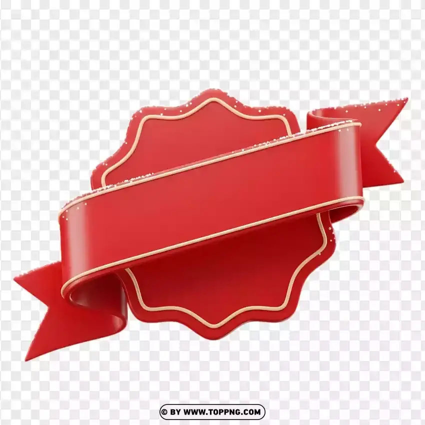 Christmas Red Ribbon Sale Tag PNG Transparent Background
