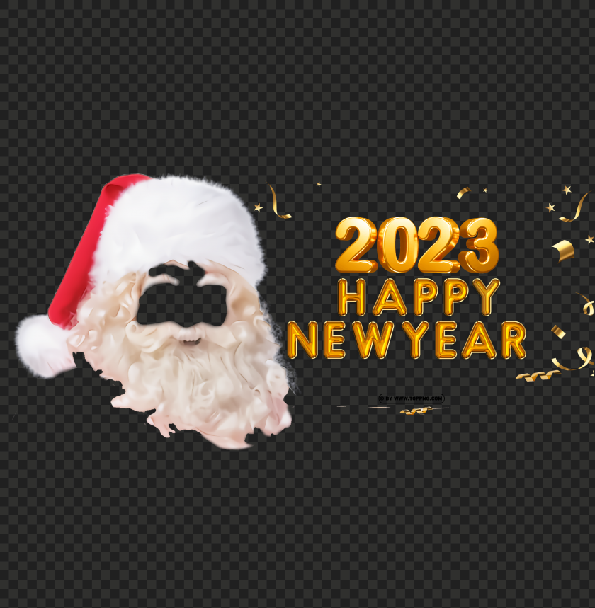 christmas-santa-hat-eard-happy-with-new-year-2023-yellow-gold-png-11669189502oswzfczdbm.png (840×859)