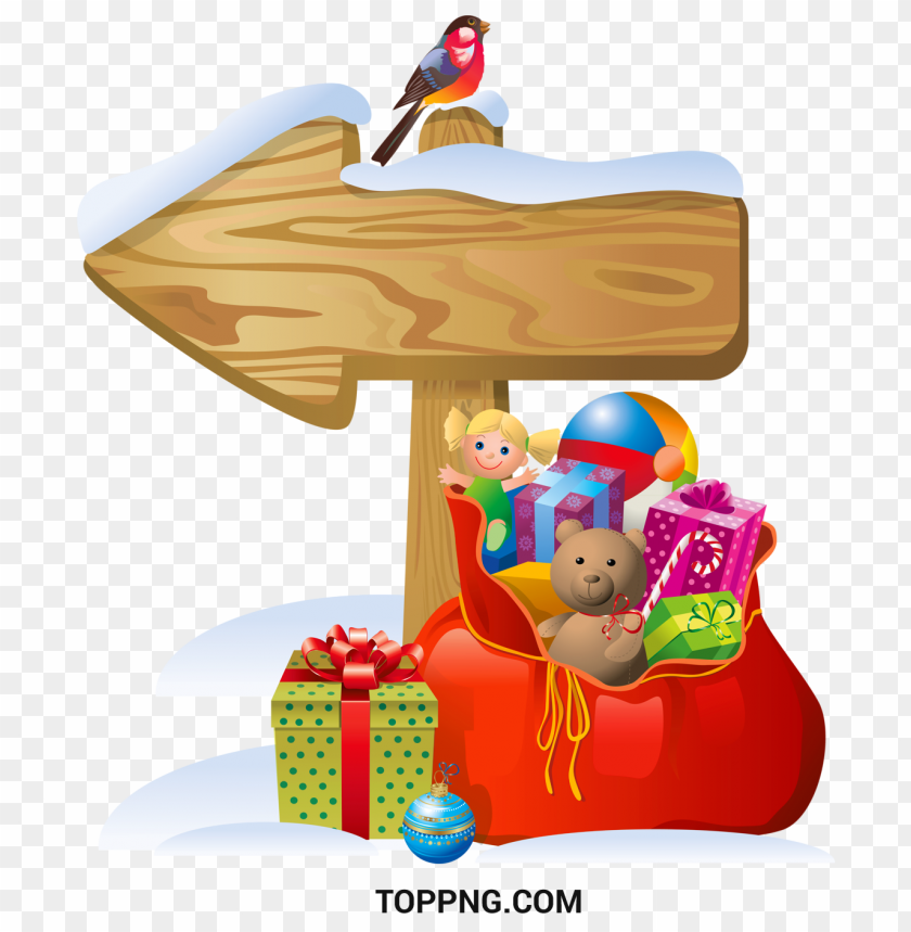 Christmas Sign And Santa Clipart PNG & Clipart Images