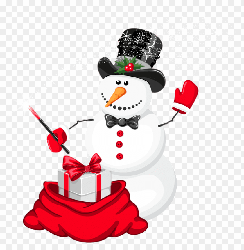 christmas snowman magician PNG Images 40826