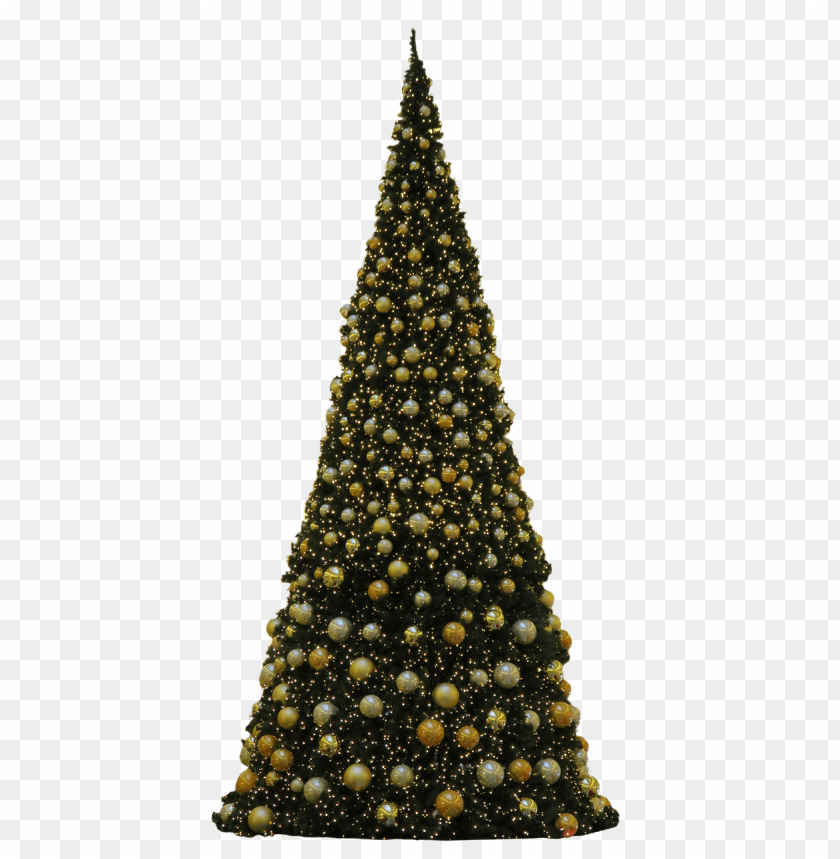 Christmas Tree Golden Baubles PNG Image With Transparent Background