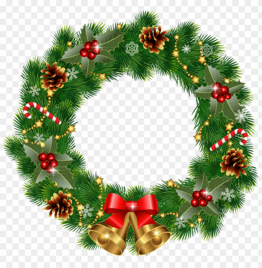 free PNG christmas wreath with bells PNG Images PNG images transparent