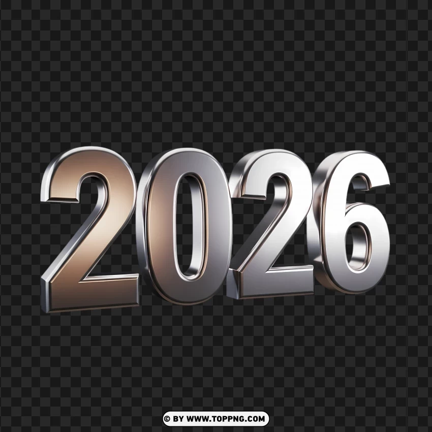 Chrome 3d 2026 Design PNG Transparent Background