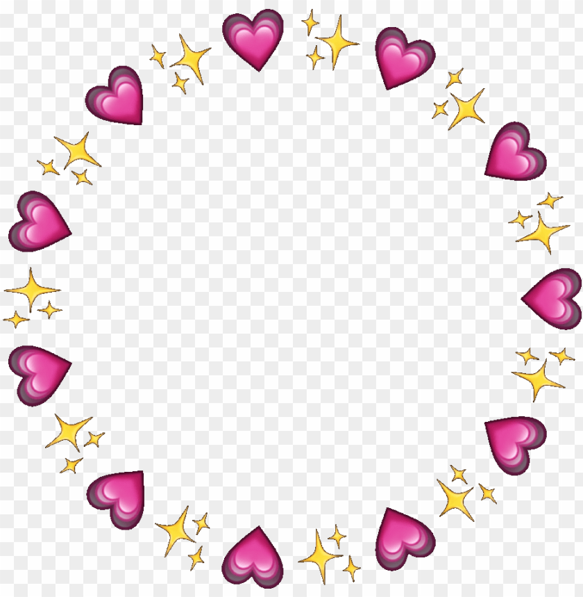 free PNG circle frame circleframe hearts sparkles emojis icon - heart emojis in a circle PNG image with transparent background PNG images transparent