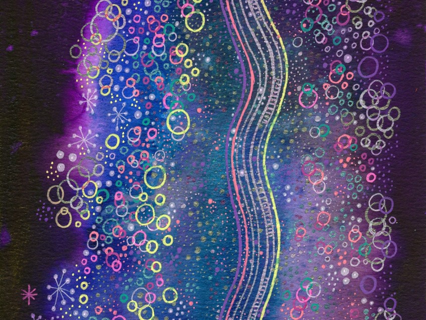 circles, lines, watercolor, abstraction, colorful