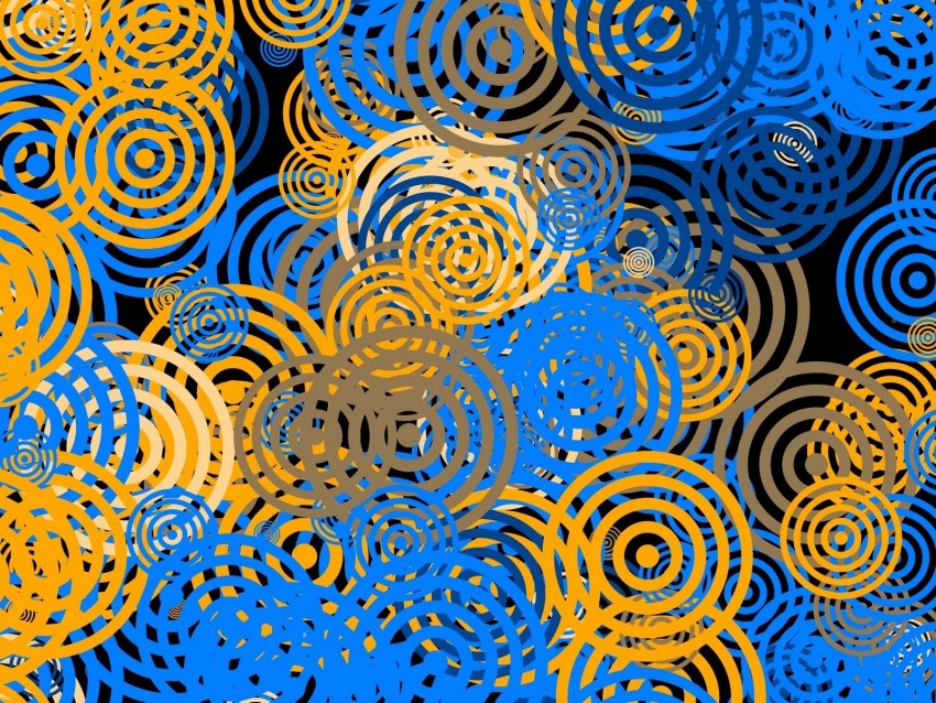 circles, patterns, texture, yellow, blue