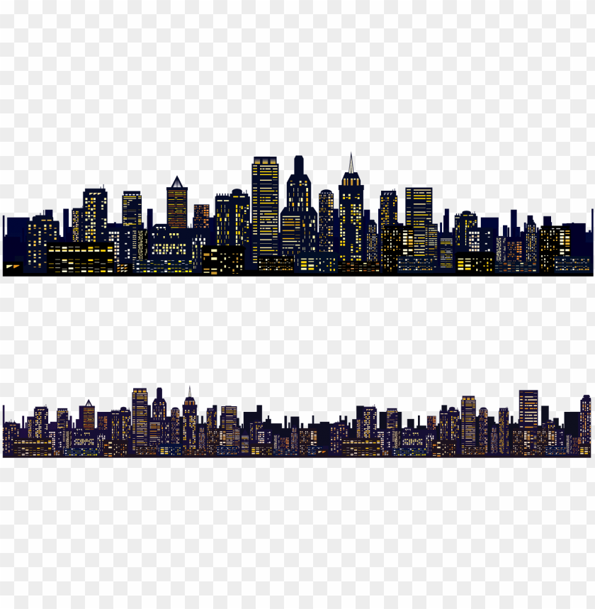 free PNG cities skylines city landscape - buildings at night landscape PNG image with transparent background PNG images transparent