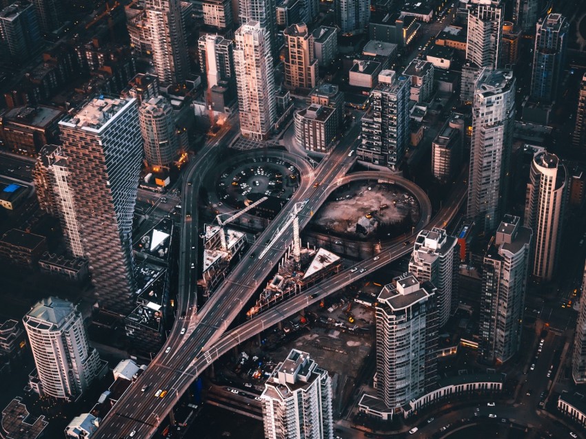 city, aerial view, architecture, vancouver, canada