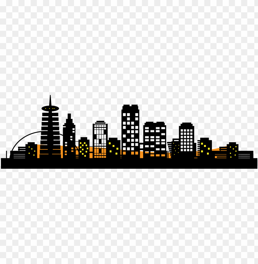 City Silhouette Skyline Clip Art Silueta Ciudad Vector Png Image With Transparent Background Toppng
