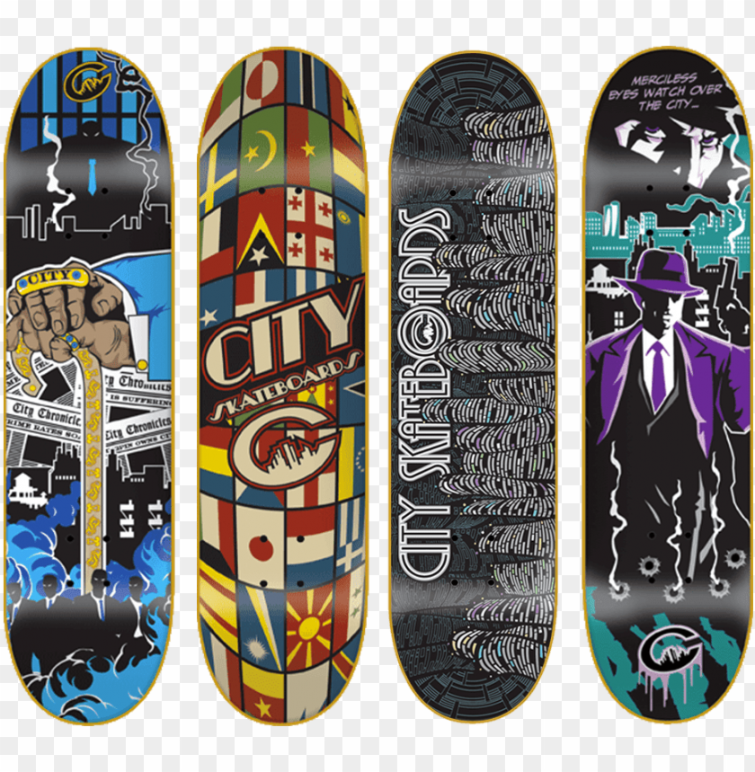 city skateboards deck graphics from left to right all city skateboard graphics PNG transparent with Clear Background ID 285191