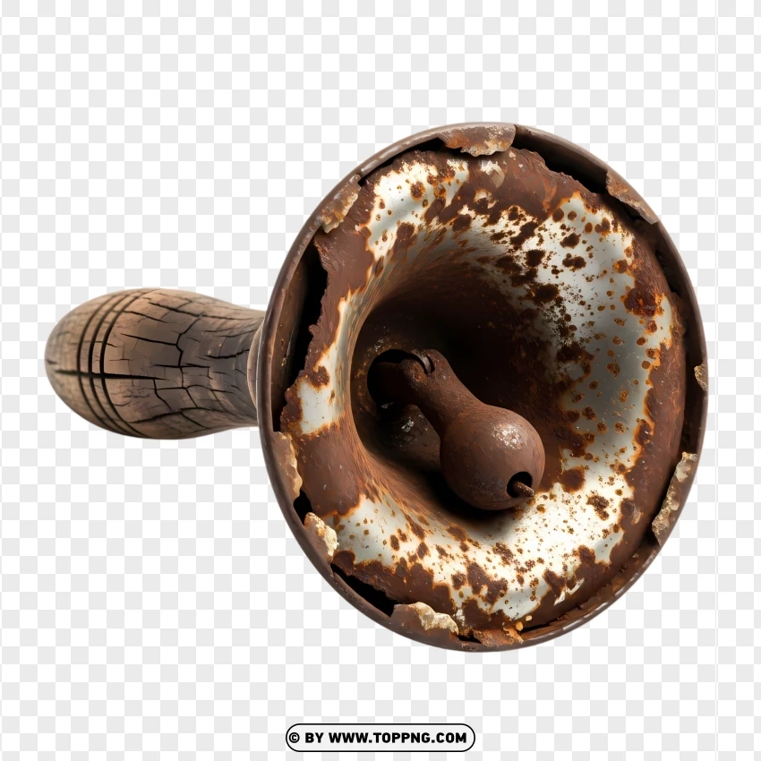 Classic Antique Hand Bell PNG Transparent Background