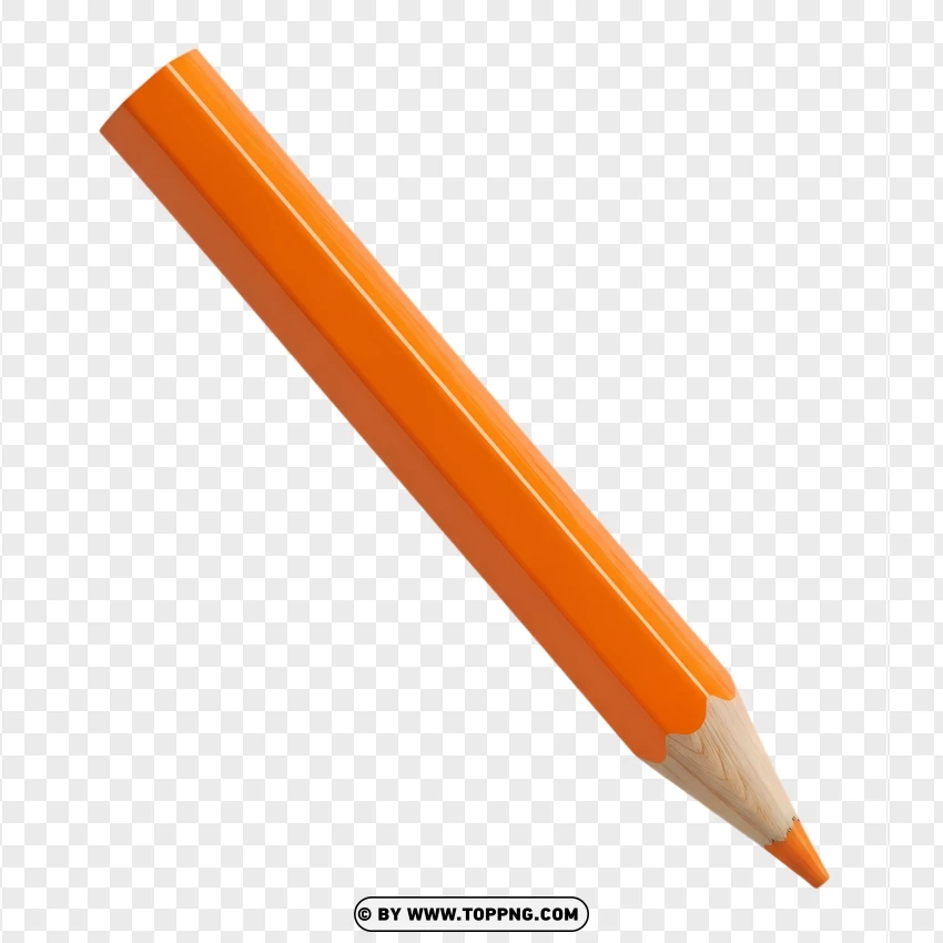 Classic Orange Graphite Pencil For Writing PNG Transparent Background