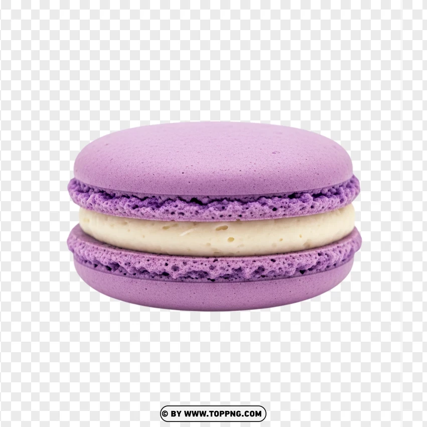 Classic Purple Macaron With Sweet Cream Filling PNG Transparent Background