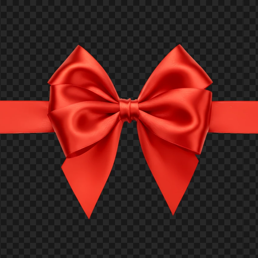 Classic Red Bow And Ribbon For Decoration PNG Transparent Background