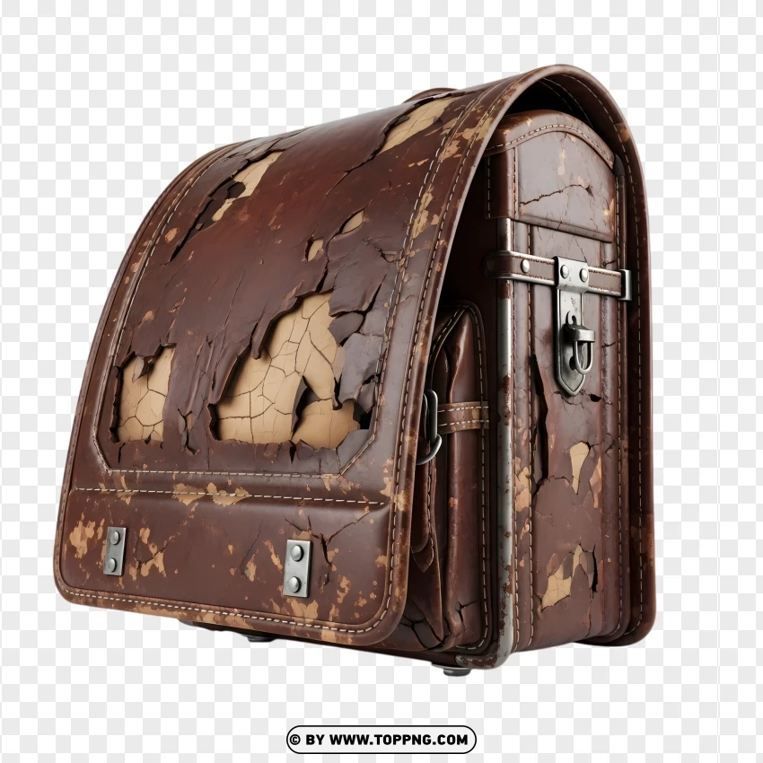Classic Vintage School Satchel PNG Transparent Background