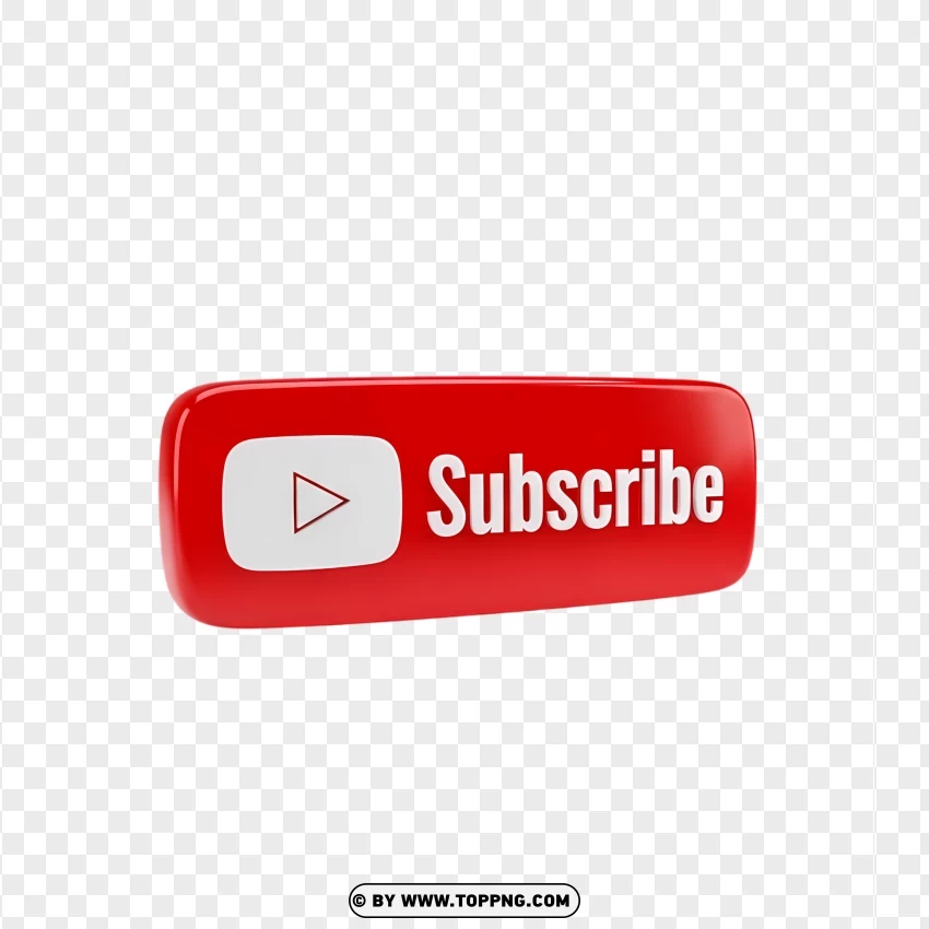 Classic Youtube Red Subscribe Badge PNG Transparent Background