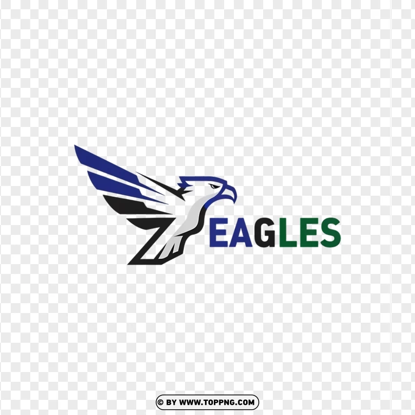 A clean flat vector emblem of an eagle's head and wings, with the 'Eagles' name on the side.