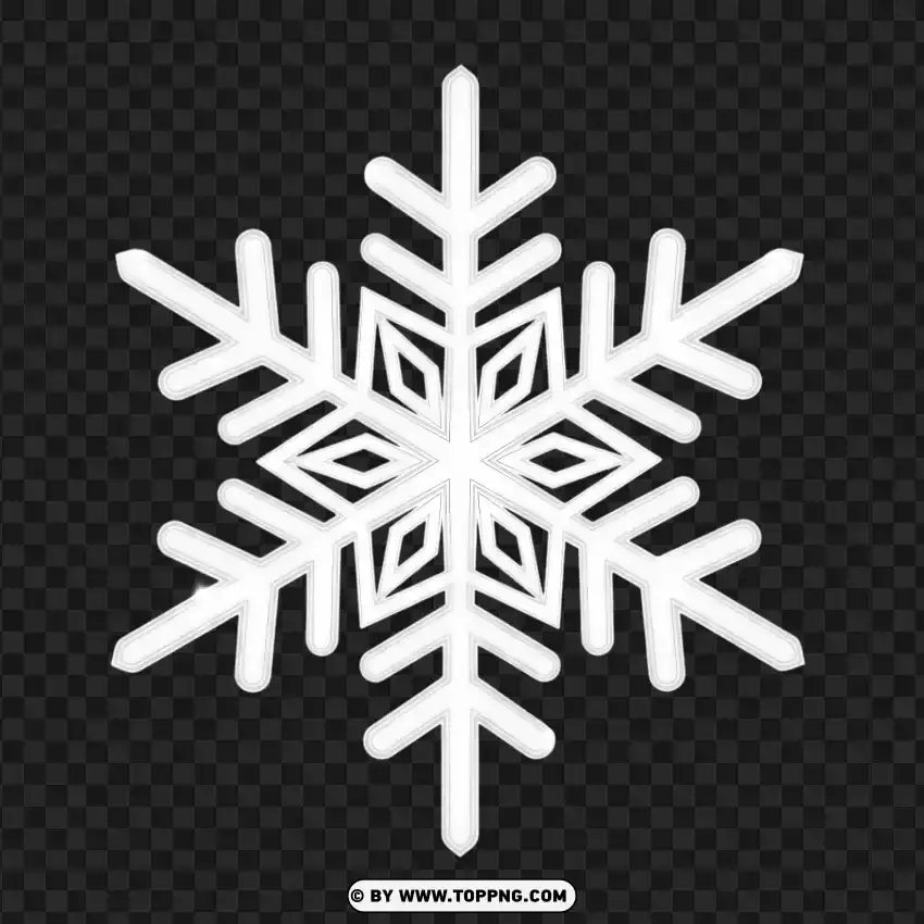 Clean White Ice-flake Vector Ornament Design PNG Transparent Background